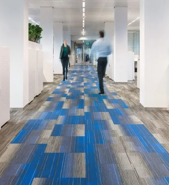 Blue Hallway Patterned Striped Carpets