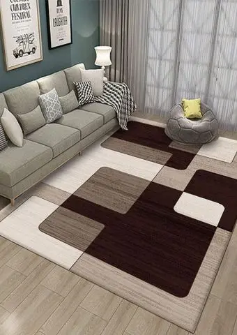 Multicolor Collar Polyester Embellished Modern Rugs