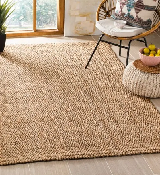 Natural Fiber Geometric Pattern Sisal Rug