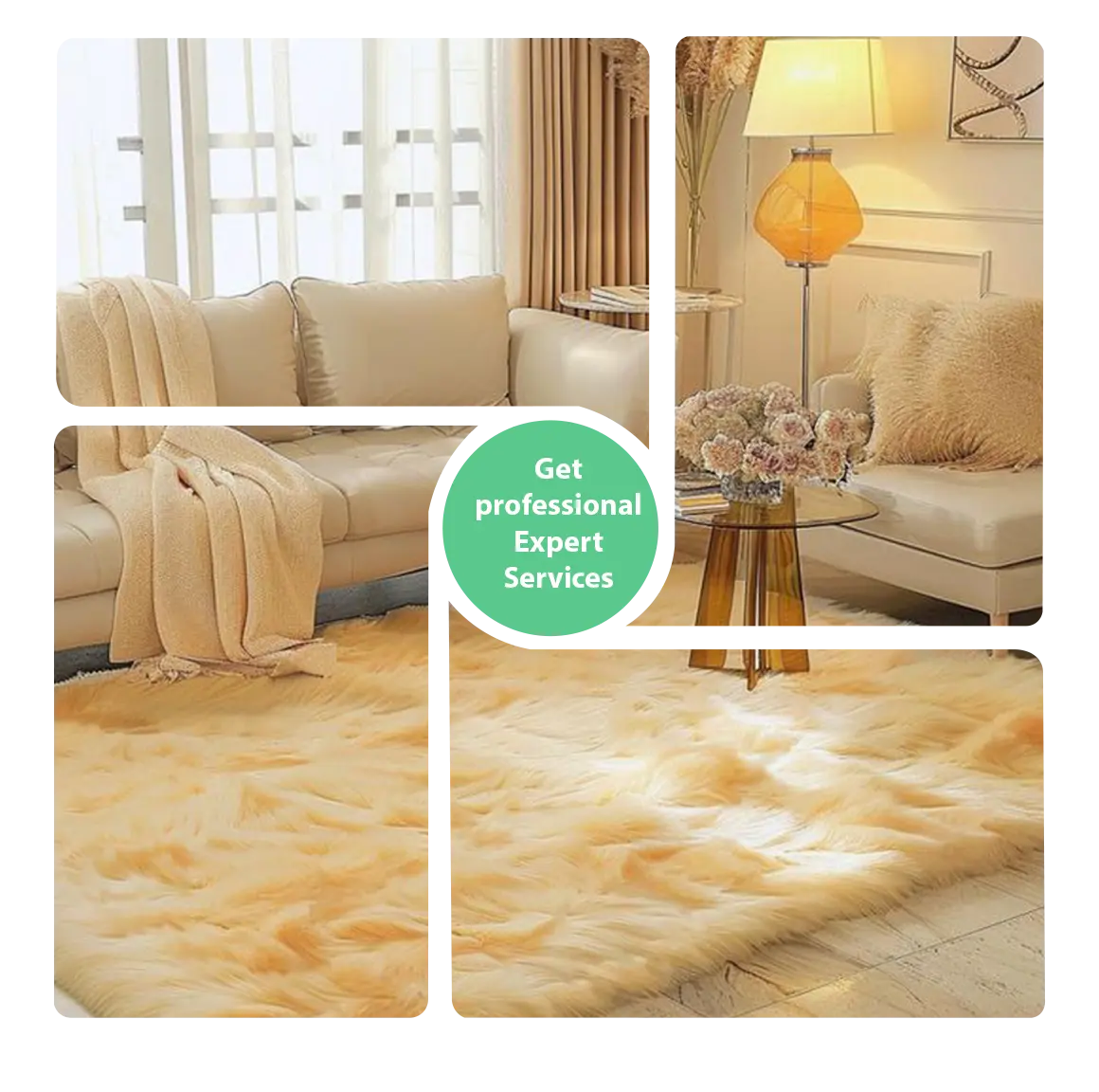 Pale Yellow Shaggy Rug