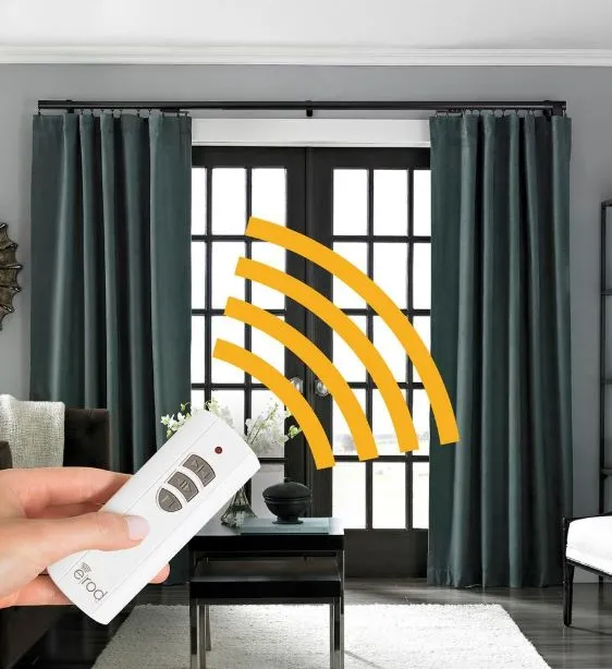 Dark Green Motorized Curtains UAE