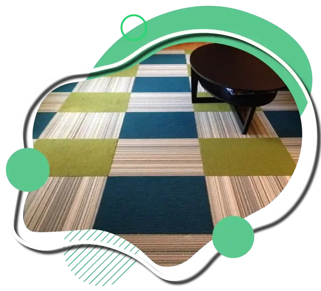 Green and Blue Carpet Tiles