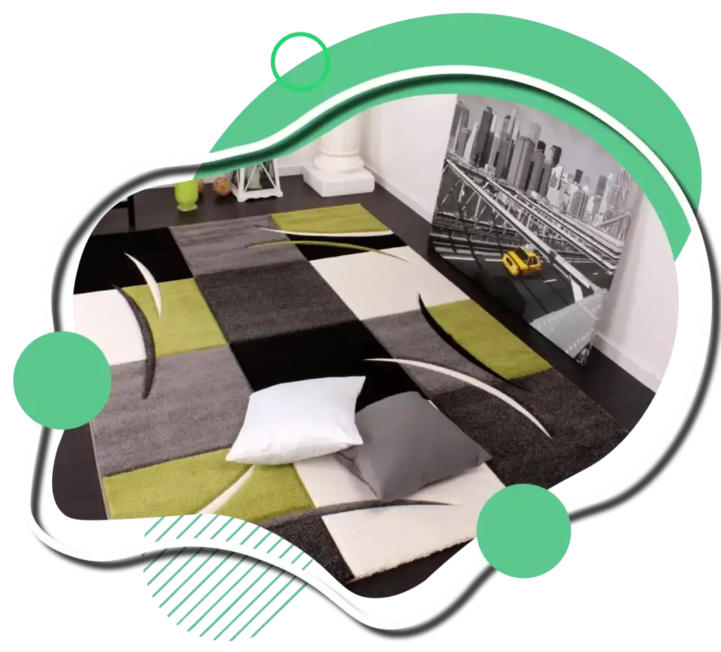 Green and Gray Modern Rug