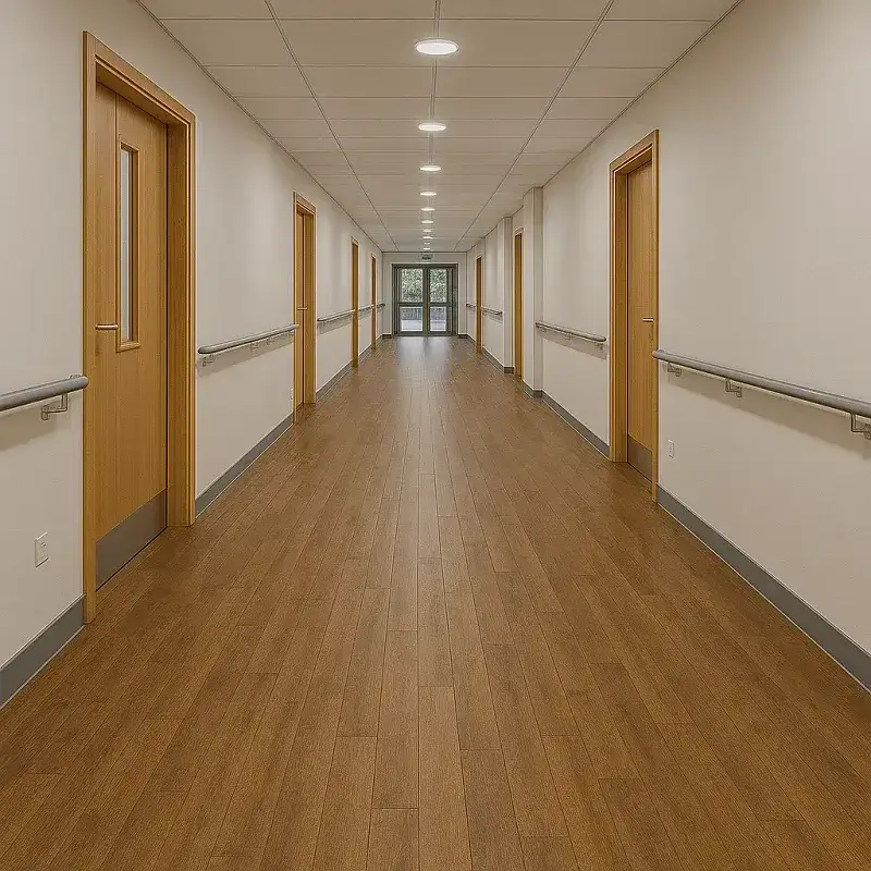 Linoleum Flooring in Corridor UAE