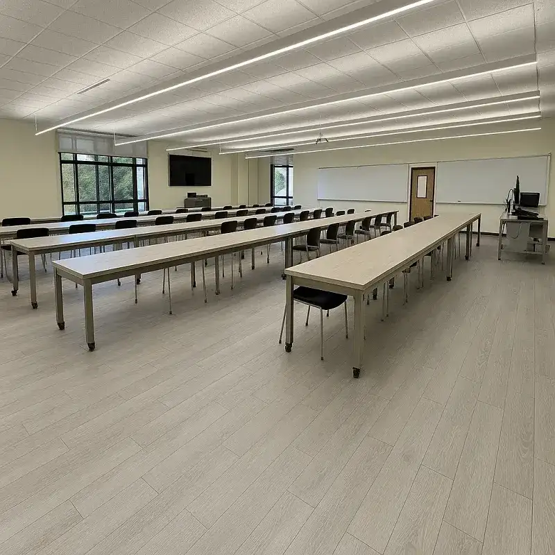 Modern Linoleum Flooring in Classroom