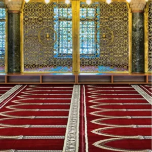 Burgundy Arch Design Mosque Carpets