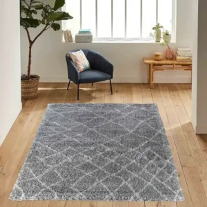 Luxurious Grey Shaggy Fluffy Rugs