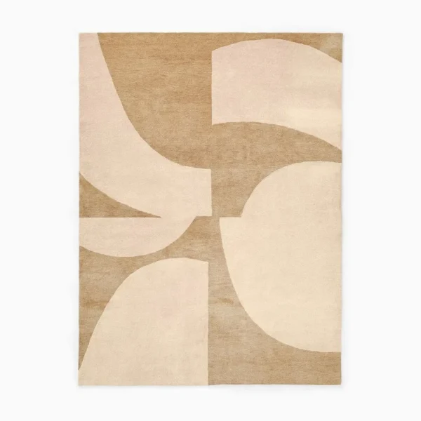 Soft Neutral Abstract Wool Rug for Modern Interiors