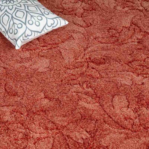 Rust Rose Textured Red Carpets - Image 2