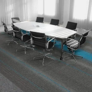 Linear Grey Blue Office Carpet