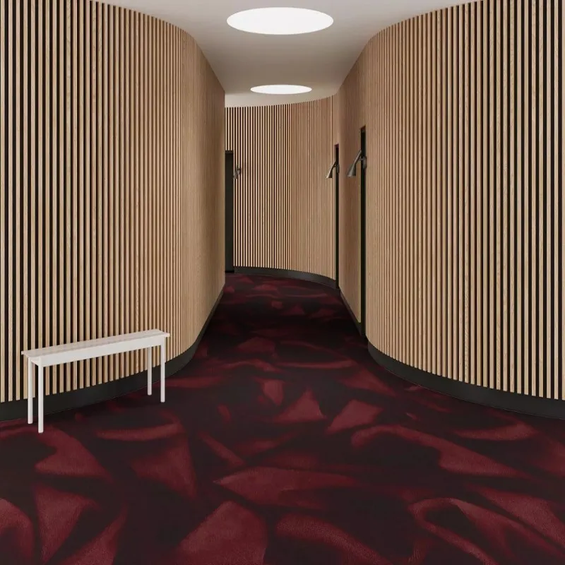 Ruby Red Contemporary Carpet Flooring Hall