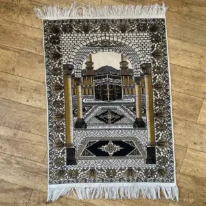 Grey & Gold Mihrab Prayer Mat