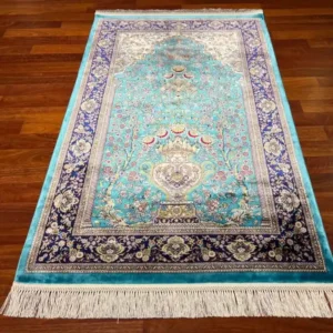 Turquoise Floral Prayer Mat