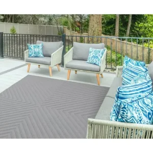Indoor & Outdoor Light Grey Arrow Carpet
