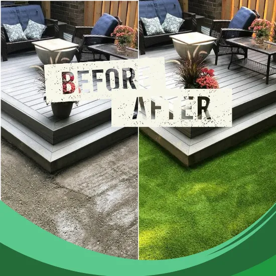 Artificial Grass Carpets after installation artificial grass in backyard area